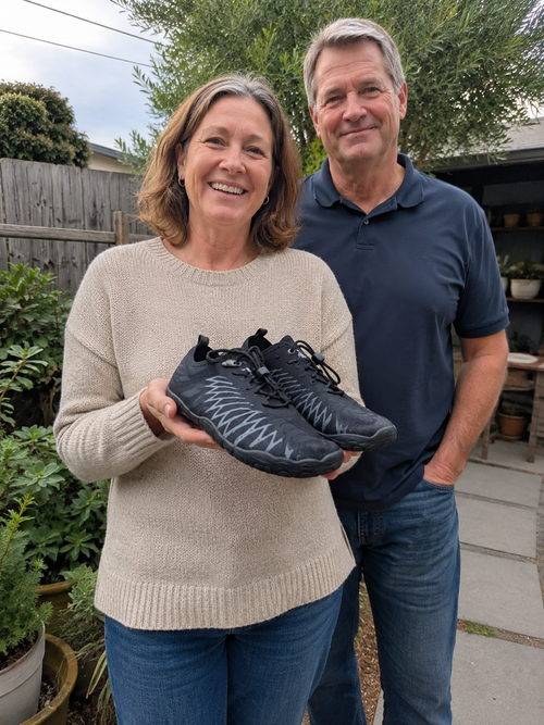 Customer wearing Halden shoes